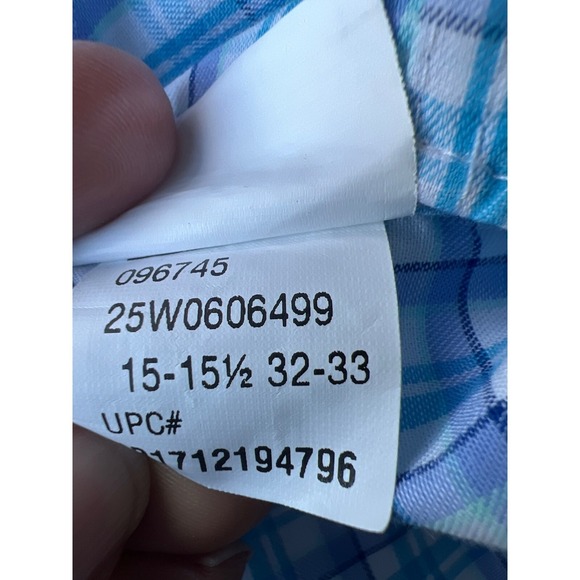 CHAPS Men's M Dress Shirt Checkered Classic Fit Long Sleeve Twill Easy Care - Picture 6 of 7